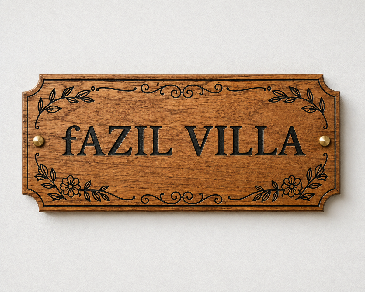 WOOD ENGRAVED LETTER NAME BOARD