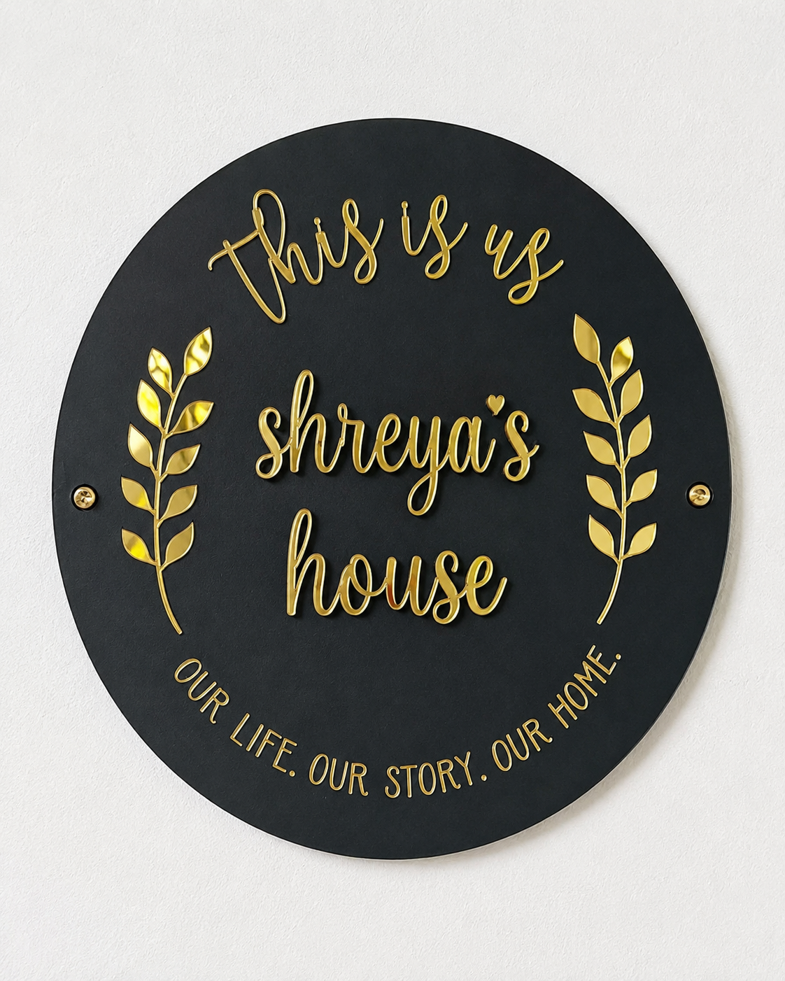 Acrylic Name Board Round Shape