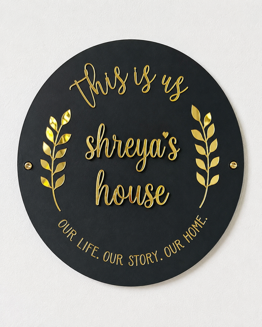 Acrylic Name Board Round Shape
